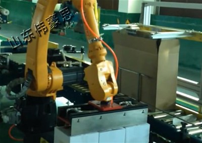 非标定制全自动码垛机器人 自动装箱码垛机械手视频
