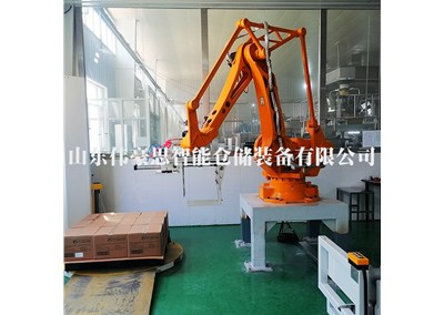 箱装白酒自动码垛机器人 机械手码垛生产线工作现场