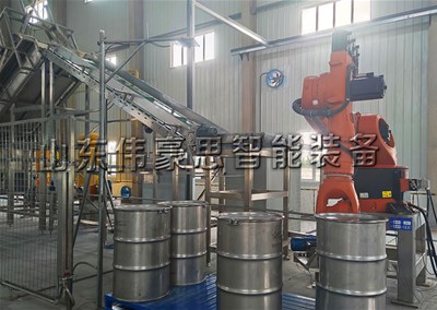 桶装铝粉机器人拆垛拆包机 粉体全自动破袋机现场