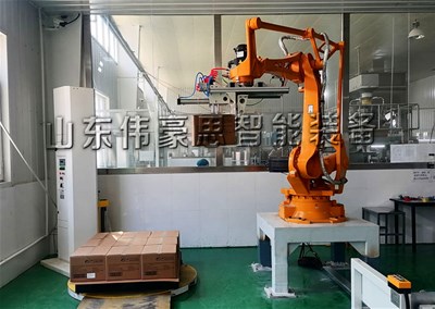 箱装产品机器人码垛机 河北码垛机械手码垛现场