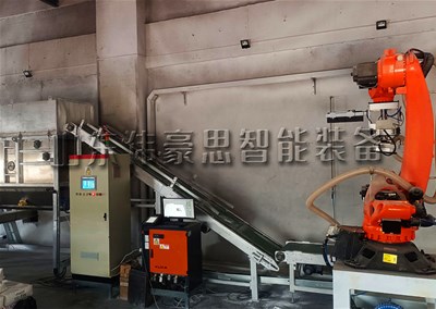 橡胶颗粒全自动破袋机械手 配套管链输送机实现生产自动化