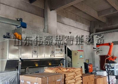 碳酸钙机器人自动拆包机工作流程