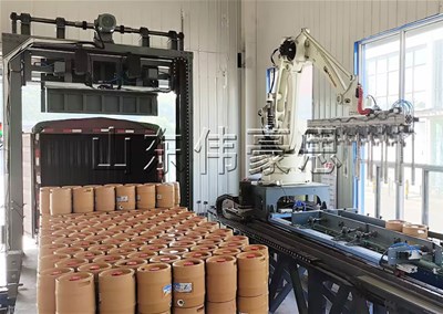 桶料全自动装车机，潍坊自动装车机器人厂家