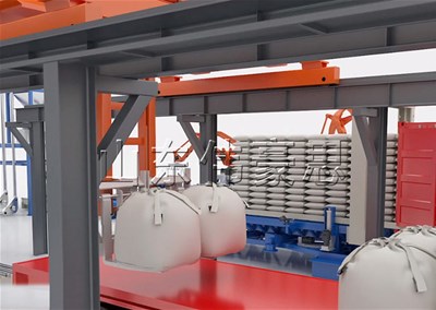 氧化镁吨袋自动装车机，全自动吨袋装车设备流程
