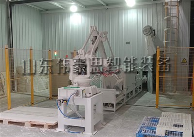 面粉袋自动码垛机器人，山东机械手自动码垛设备