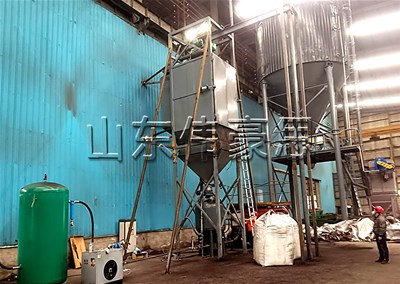 除尘灰自动吨袋破袋机 配套气力输送机使用现场