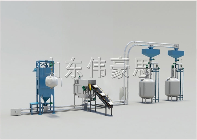 管链式输送机+自动拆包机