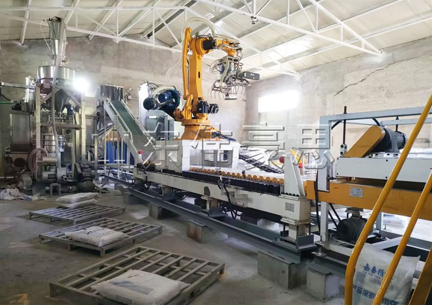 封尘剂粉自动拆包机器人 全自动破袋机真实客户案例